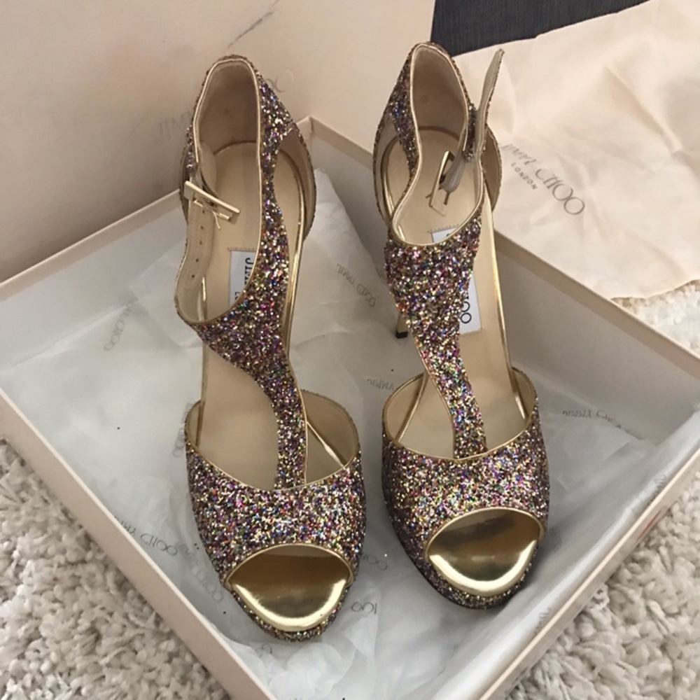 Jimmy Choo glitter heels