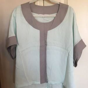 Annie Griffin mint silk blouse
