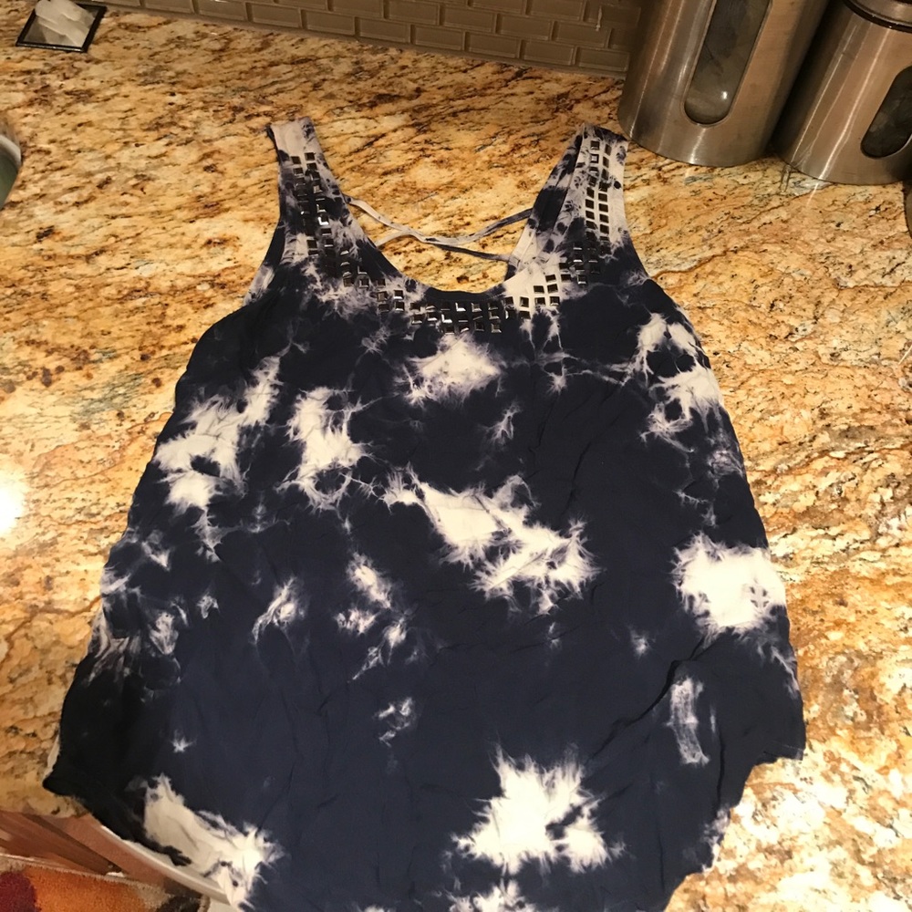 Tie die stone embellished tank