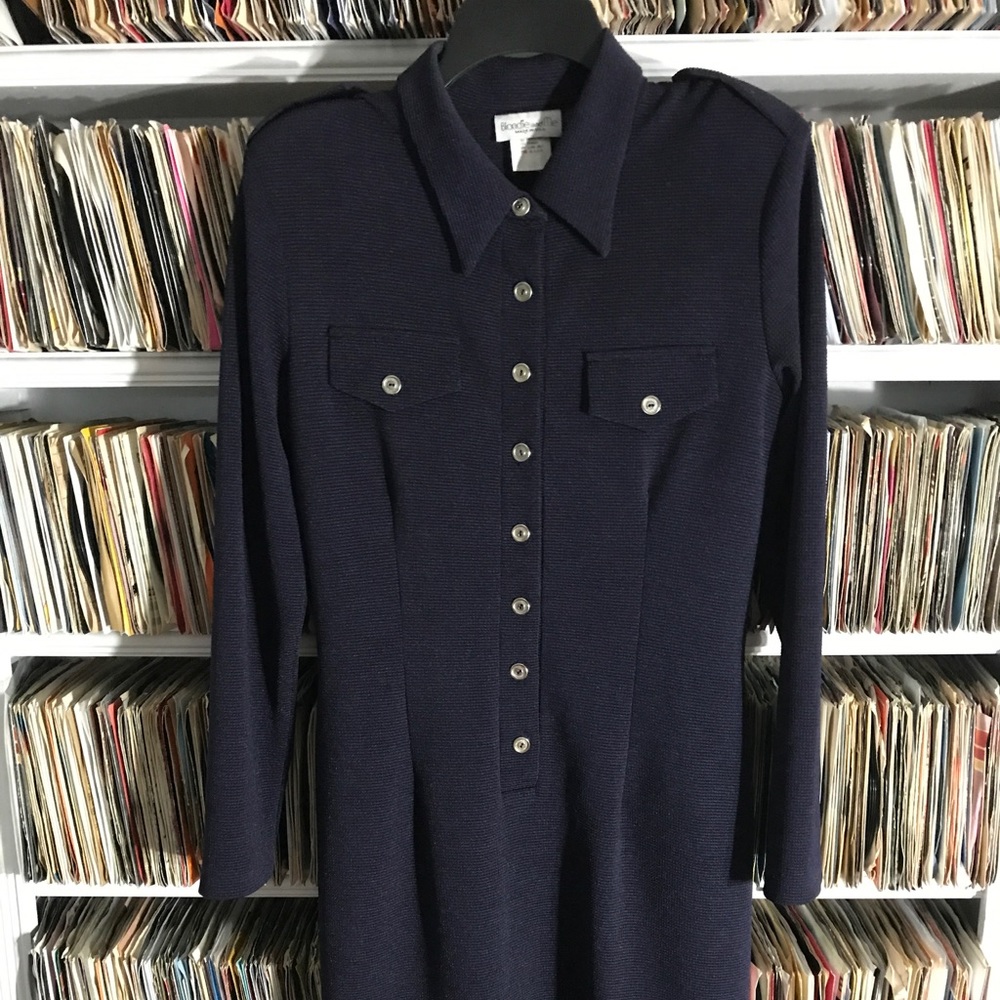 Blondie and Me Navy Blue knit dress vintage
