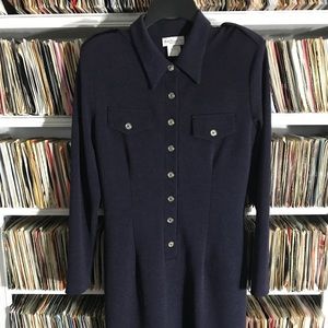 Blondie and Me Navy Blue knit dress vintage