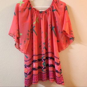 Sheer Top With Crosses ➕