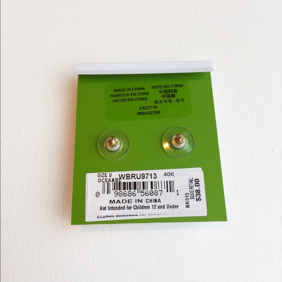 NWTs Kate Spade Ocean Blue Studs - Picture 6 of 8