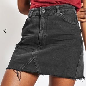 Topshop Moto Mini Skirt (black denim)
