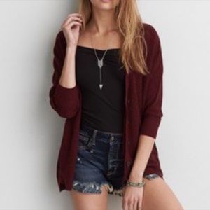 american eagle • burgundy dolman sleeve cardi