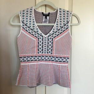 BCBG pink and blue peplum top