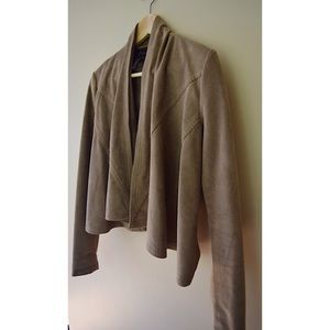 BCBGMAXAZRIA Mocha Faux Suede Jacket