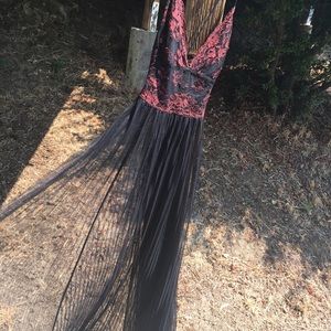 Free people sheer black and red dress