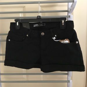 Black jean shorts