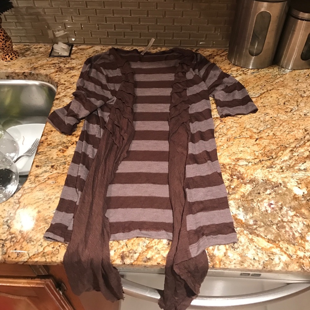 Grey and brown cardigan