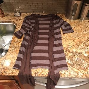 Grey and brown cardigan