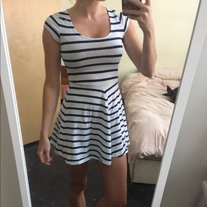 H&M divided striped short sleeve skater dress 4