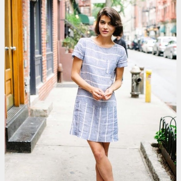 Lou & Grey Dresses & Skirts - Lou and Grey striped chambray dress small