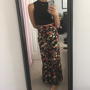 Floral Button Down Maxi Skirt