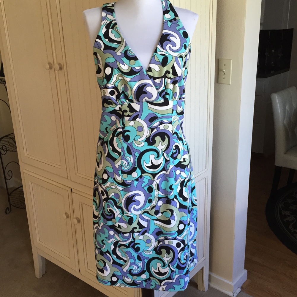 Dressbarn Sz 8 Mod Print dress. Flattering!