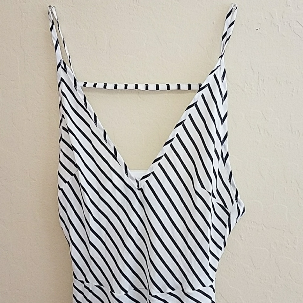 Black and white striped Maxi dress