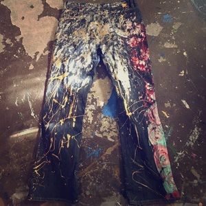 Vintage hand painted jeans