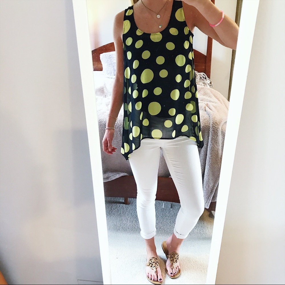 NWOT Daniel Rainn blue and green blouse tank top S