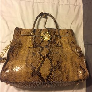 Michael Kors Hamilton python bag