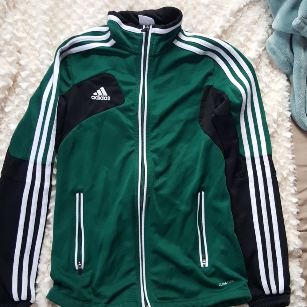 Hunter green Adidas track jacket