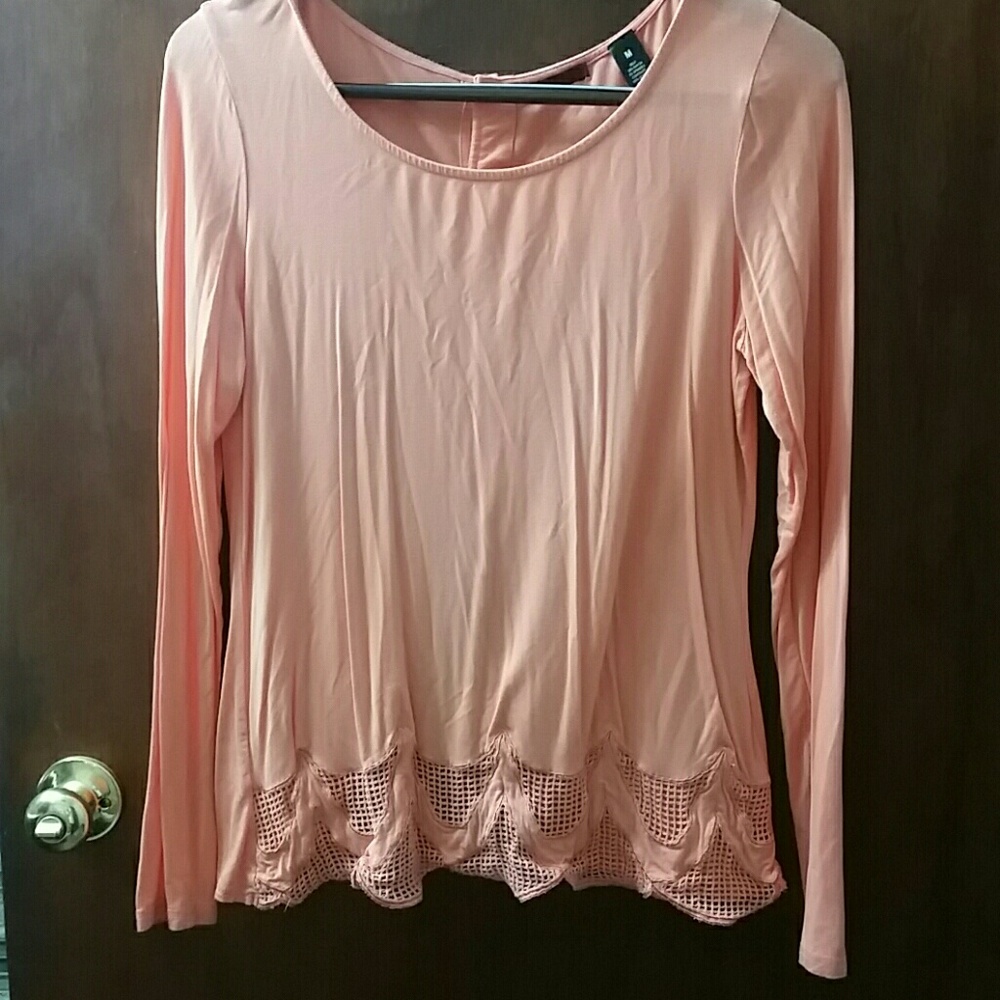 BKE Red Medium Coral Long Sleeve Shirt