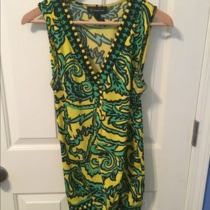 Green and Black patterned INC Blouse