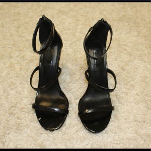 Forever 21 black 3 strap heels size 7