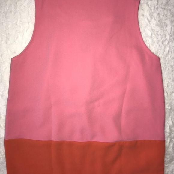 Pink Orange Colorblock Career Petites Top - Picture 2 of 4