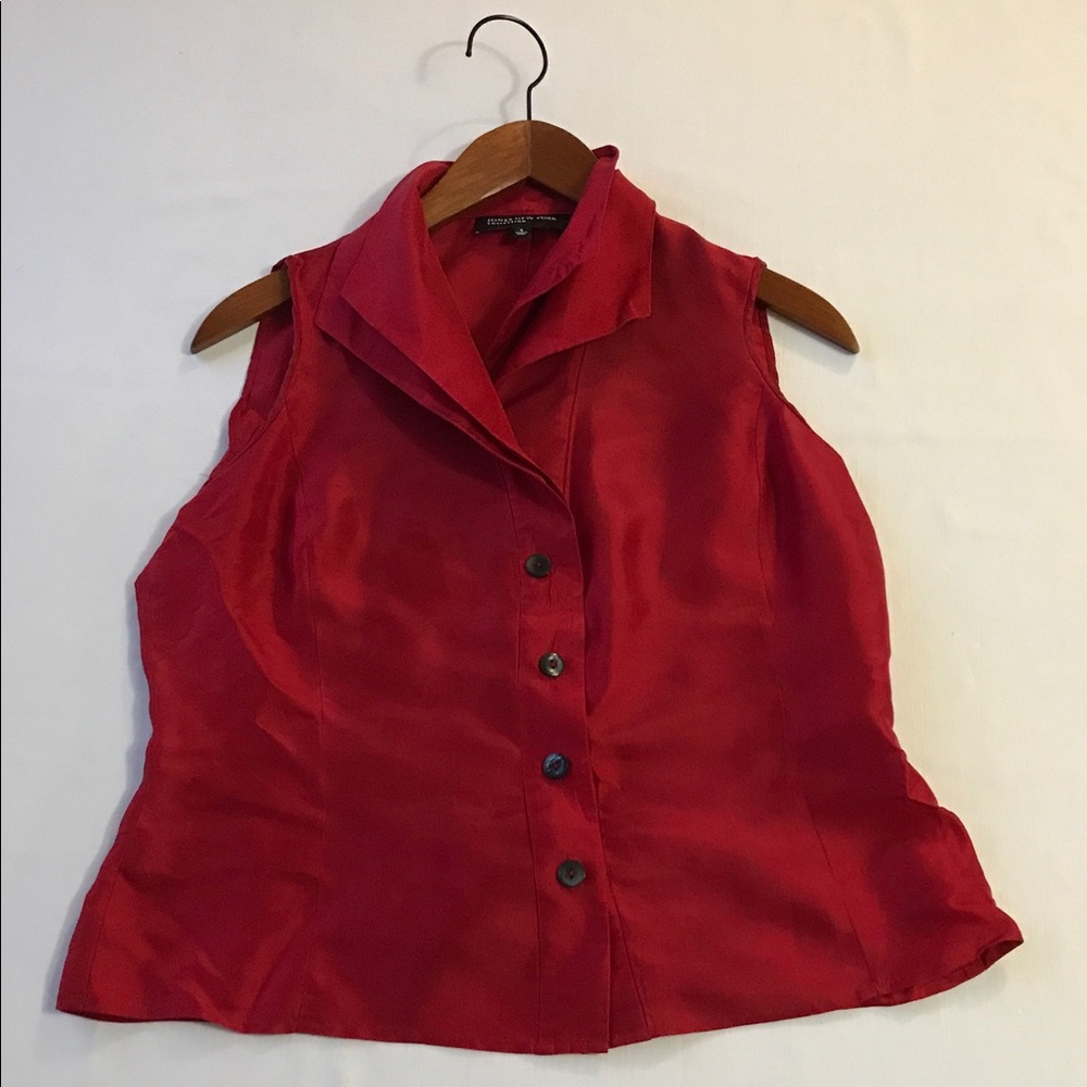 Red 100% silk top