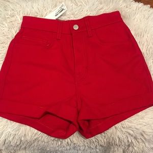 American Apparel Red denim High Waist shorts