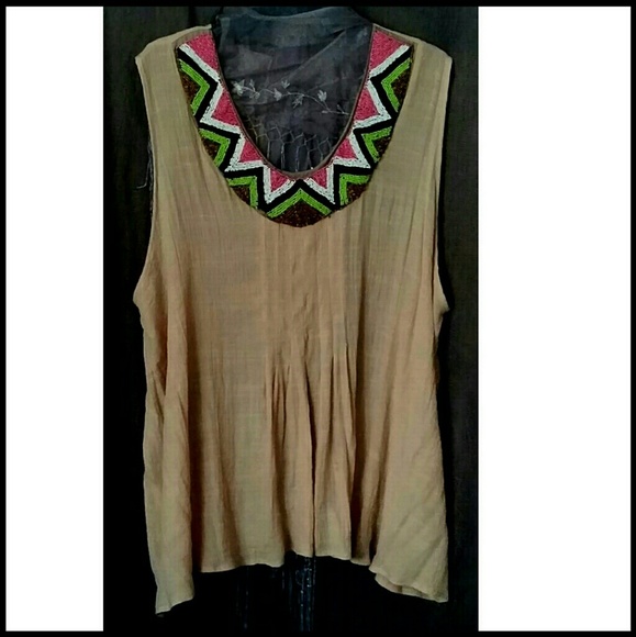 Wrangler Wrancher Woven Top with Beaded Collar - Picture 1 of 4