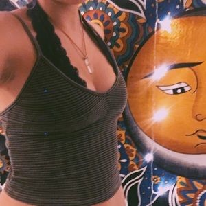 Green Striped Brandy M Tank