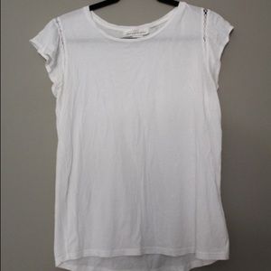 H&M White Tee Design on Shouder