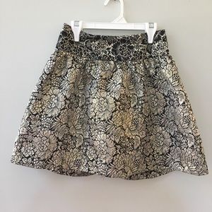 Black and gold a-line mini skirt