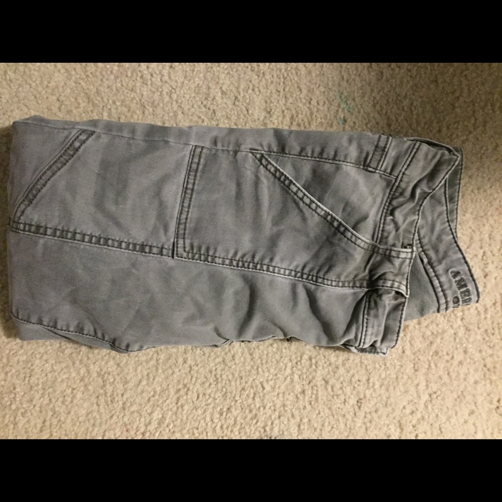 Faded olive green moto cropped pants