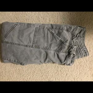 Faded olive green moto cropped pants