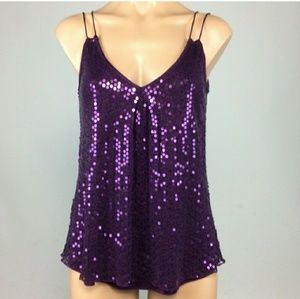 Purple sequin tank.