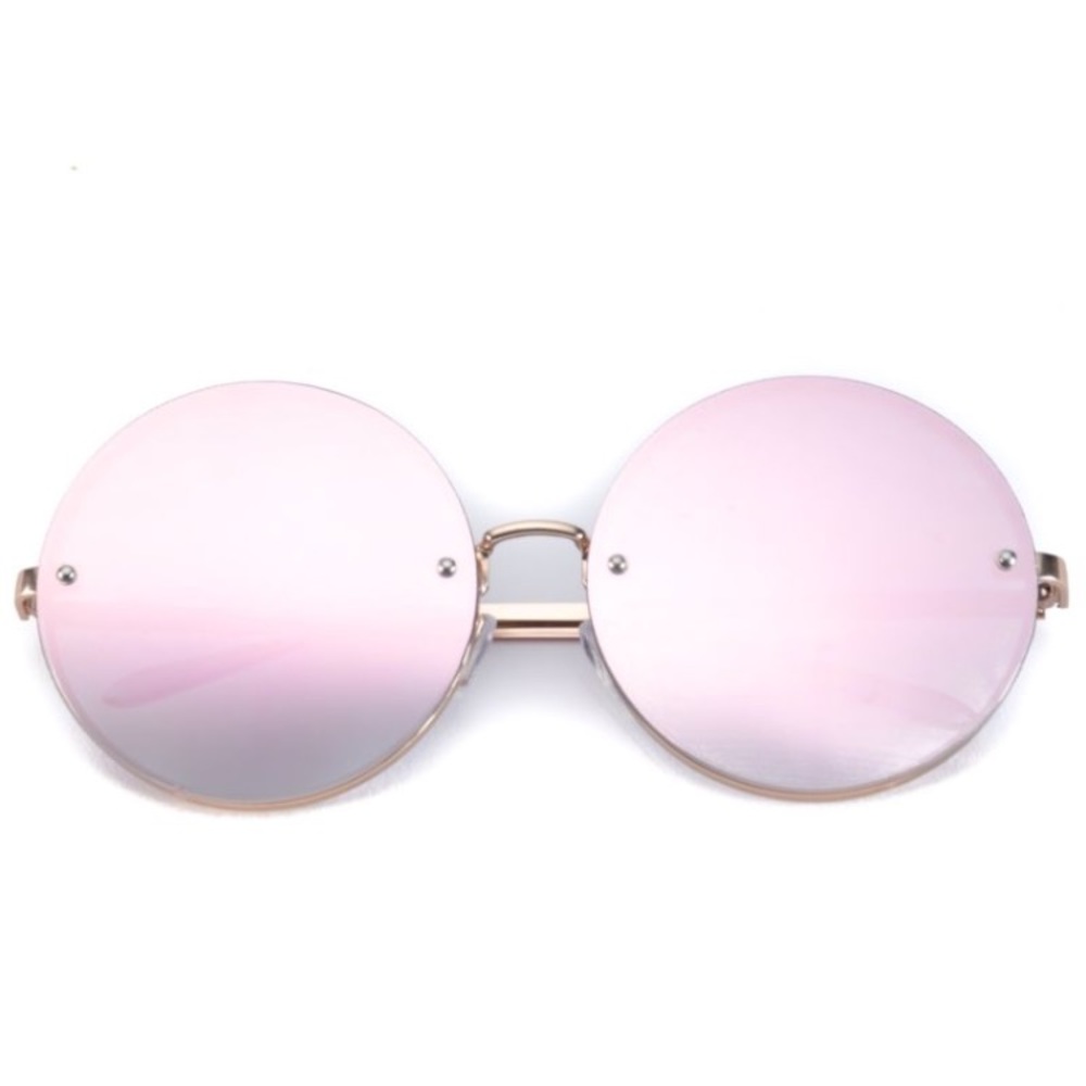 Oversized mirrored pink tinted sunglasses!