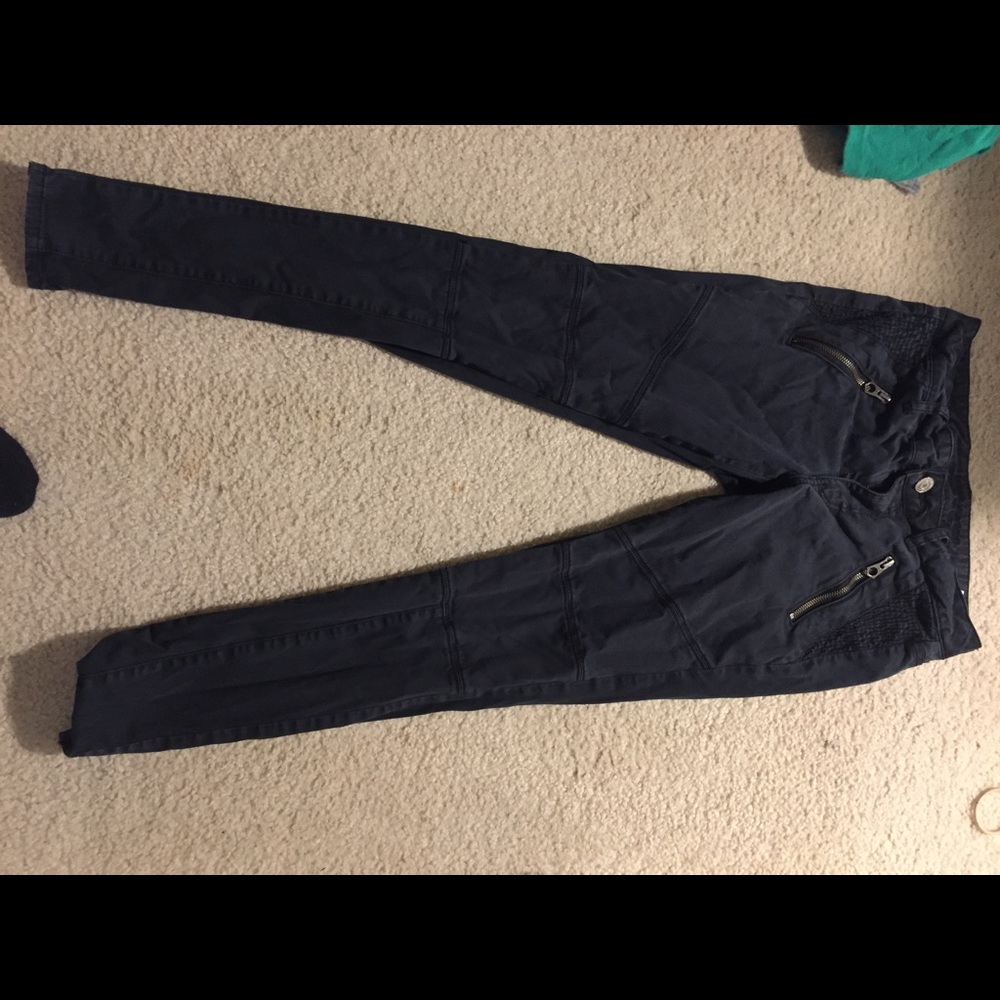 Black moto jeggings