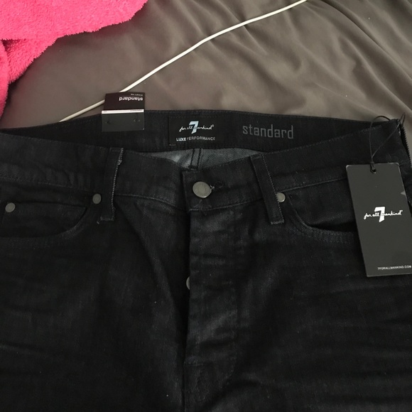 7 for all mankind black standard straight leg - Picture 1 of 3