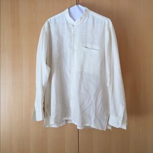 Men's white linen shirt