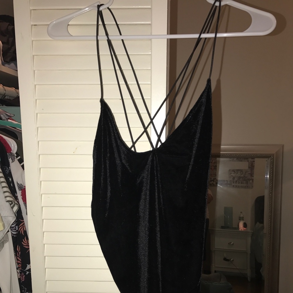 Velvet criss cross body suit