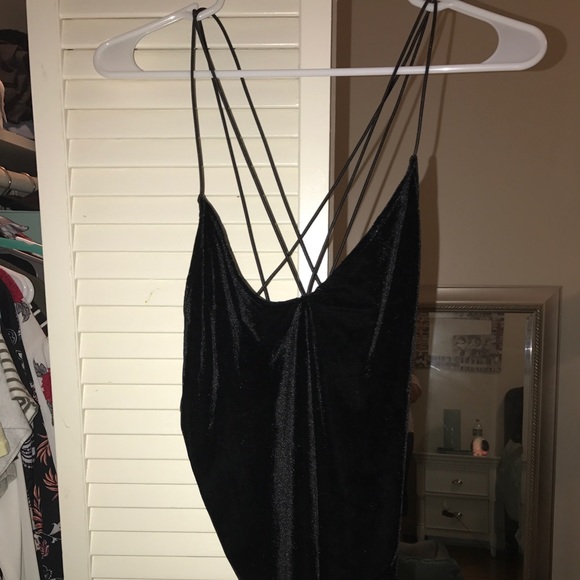 Velvet criss cross body suit - Picture 1 of 4