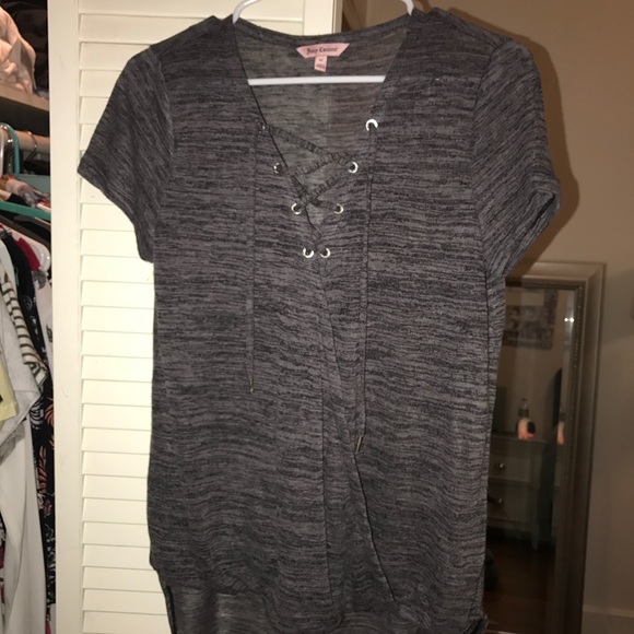 Juicy Couture Criss Cross lace up tee - Picture 1 of 2
