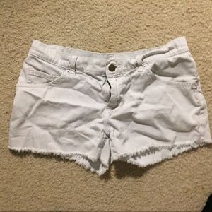 Victoria's Secret frayed white shorts