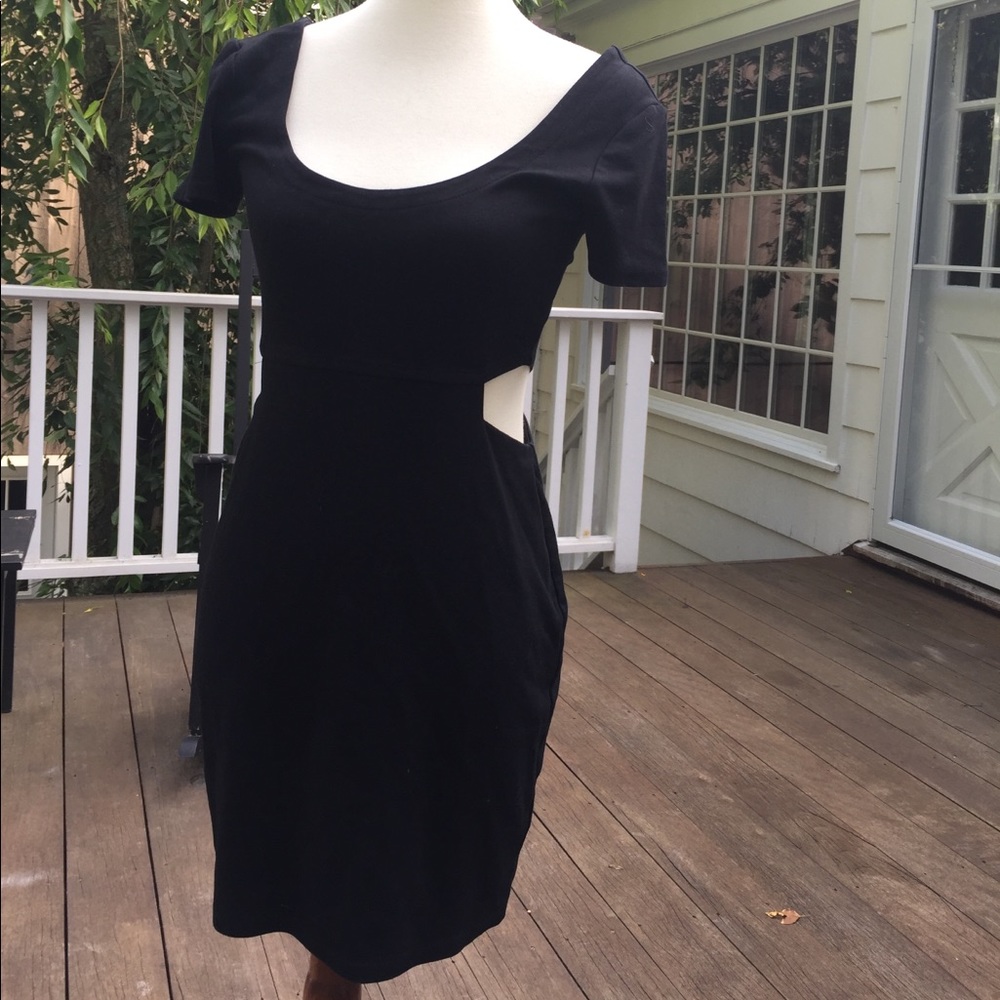 Black back zip side cut out dress