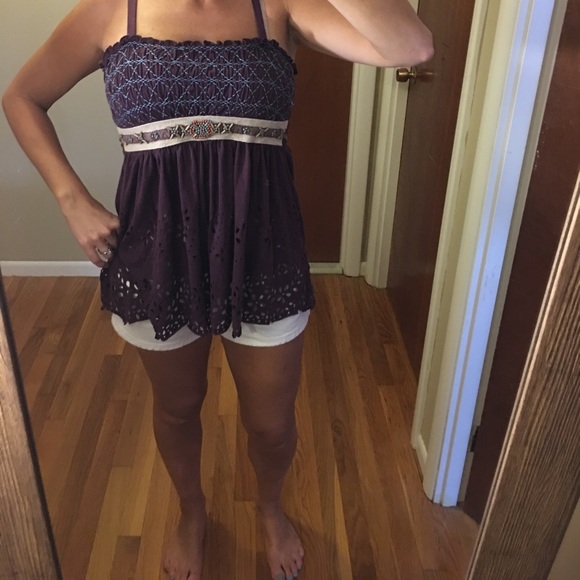 Free People Tops - •FREE PEOPLE• floral print tank top EUC