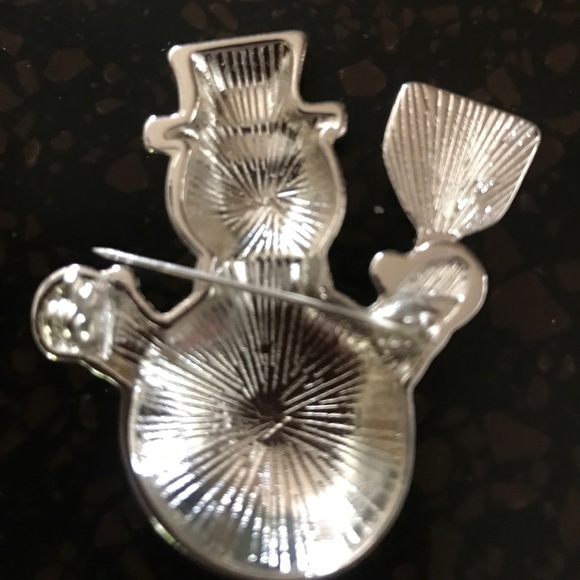 Enamel Snowman Rhinestone Christmas Brooche - Picture 2 of 3