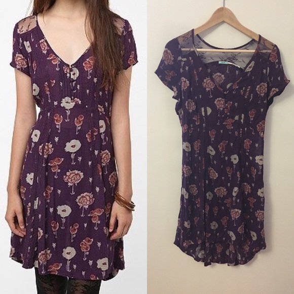 Kimchi Blue Dresses & Skirts - Kimchi Blue Purple Poppy Flower Dress