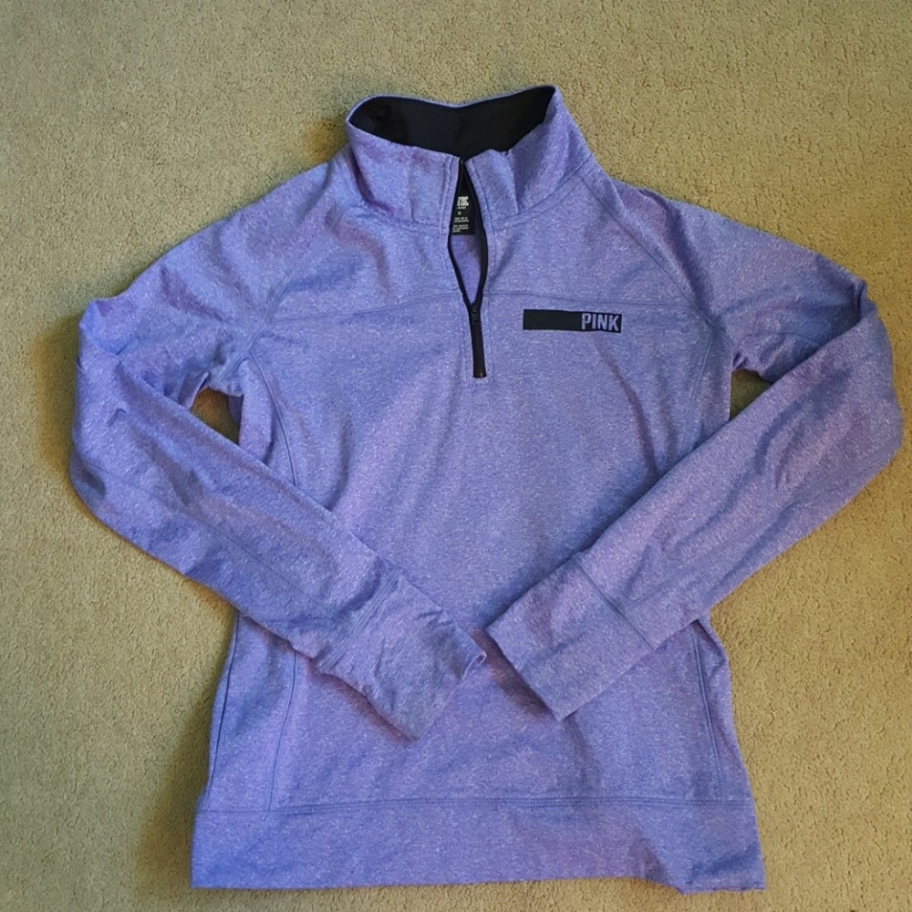 PINK 3/4 Zip Heathered Lavender Sweatshirt